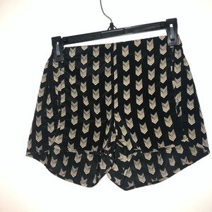 Forever 21 Black and Gold tribal shorts
